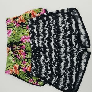 Timing Floral and Black and White printed shorts